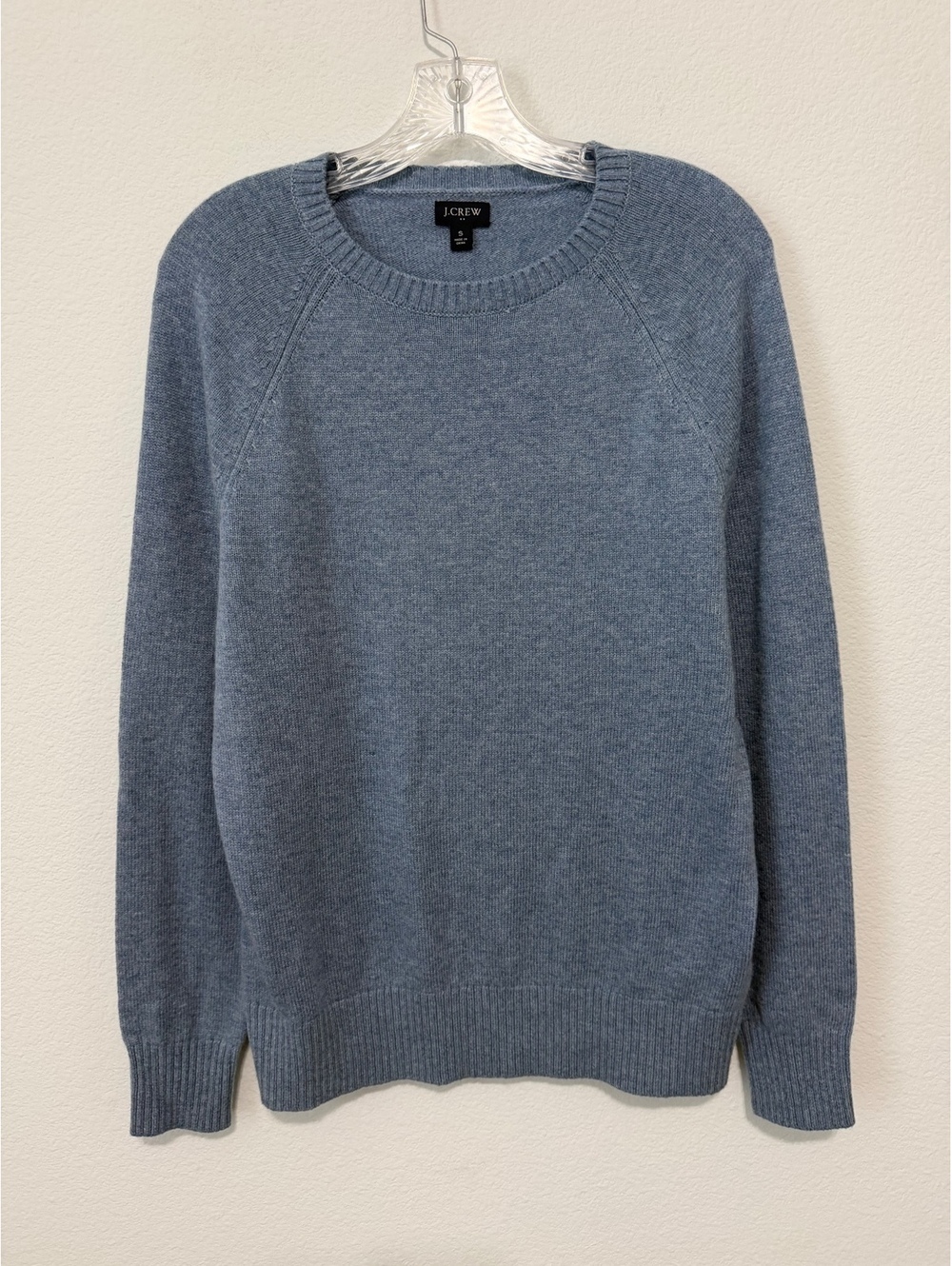 J. Crew Long Sleeve Crew Neck Blue Wool Blend Pullover Sweater Men's Size S